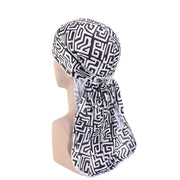 Durag / Du-rag / Do-rag / Bandana - Unisex - Mud Cloth Schwarz / Weiß